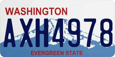 WA license plate AXH4978