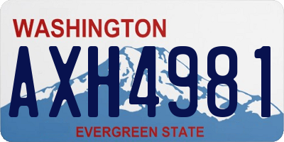 WA license plate AXH4981