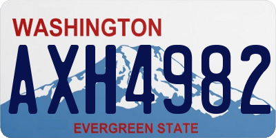 WA license plate AXH4982