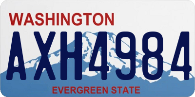 WA license plate AXH4984