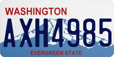 WA license plate AXH4985