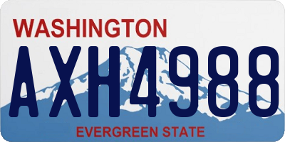 WA license plate AXH4988