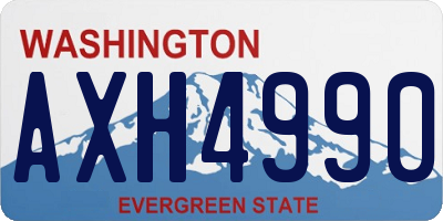 WA license plate AXH4990