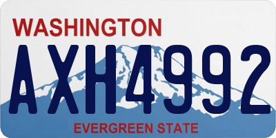 WA license plate AXH4992