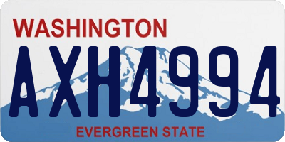 WA license plate AXH4994