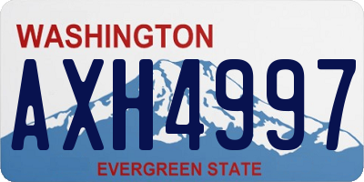WA license plate AXH4997