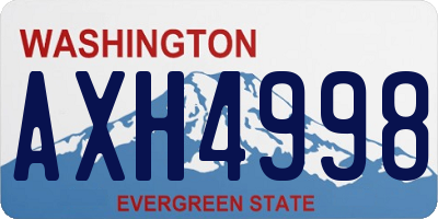 WA license plate AXH4998