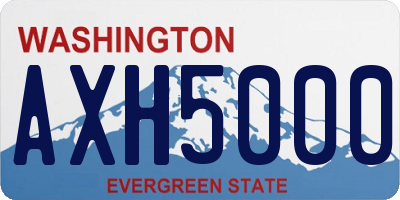 WA license plate AXH5000