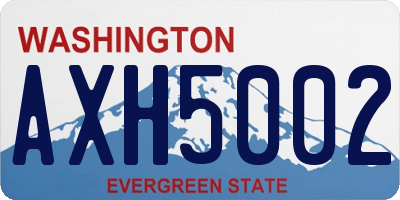 WA license plate AXH5002