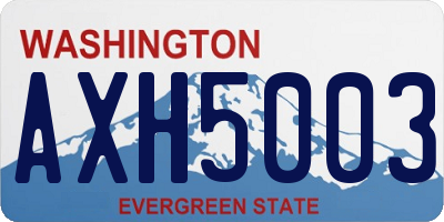 WA license plate AXH5003