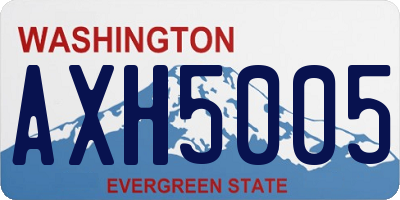 WA license plate AXH5005