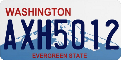 WA license plate AXH5012