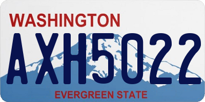WA license plate AXH5022