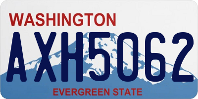 WA license plate AXH5062
