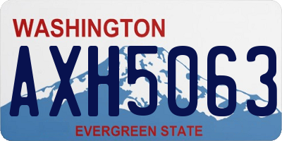 WA license plate AXH5063