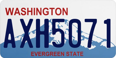 WA license plate AXH5071