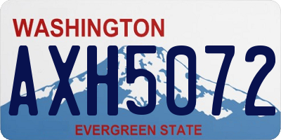 WA license plate AXH5072