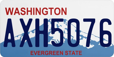 WA license plate AXH5076