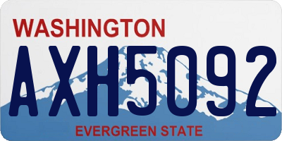 WA license plate AXH5092
