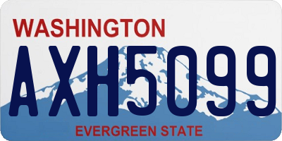 WA license plate AXH5099
