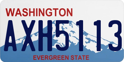WA license plate AXH5113