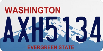 WA license plate AXH5134