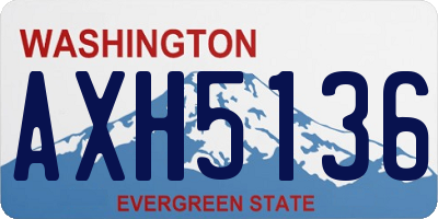 WA license plate AXH5136