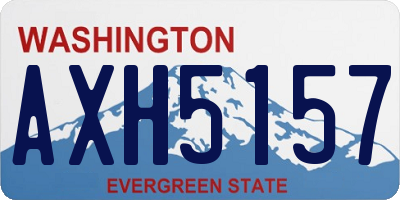 WA license plate AXH5157