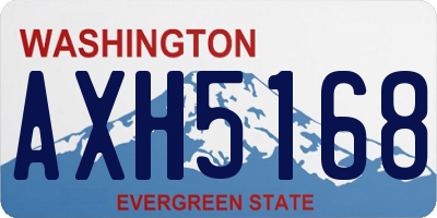 WA license plate AXH5168