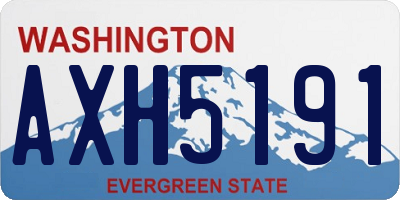WA license plate AXH5191