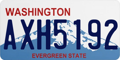 WA license plate AXH5192