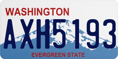 WA license plate AXH5193