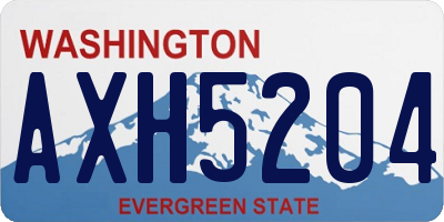 WA license plate AXH5204
