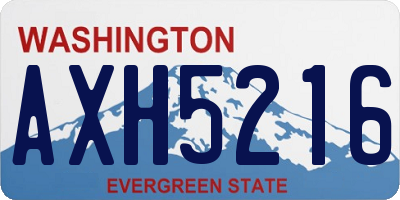 WA license plate AXH5216