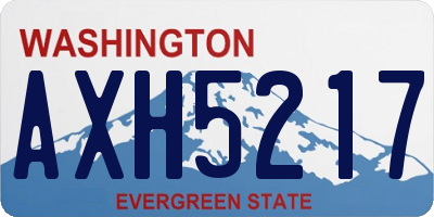 WA license plate AXH5217