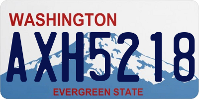 WA license plate AXH5218