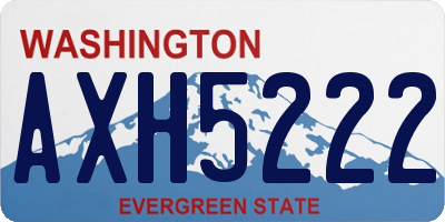 WA license plate AXH5222