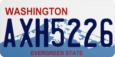 WA license plate AXH5226