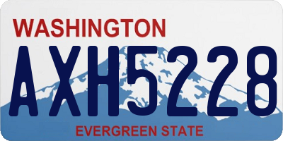 WA license plate AXH5228