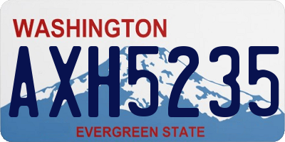WA license plate AXH5235