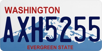 WA license plate AXH5255