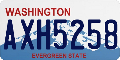 WA license plate AXH5258