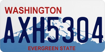 WA license plate AXH5304