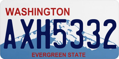 WA license plate AXH5332