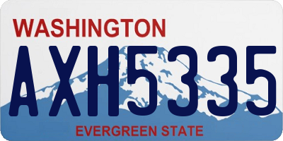 WA license plate AXH5335