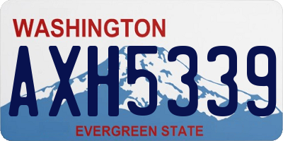 WA license plate AXH5339