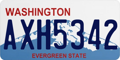 WA license plate AXH5342