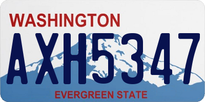 WA license plate AXH5347