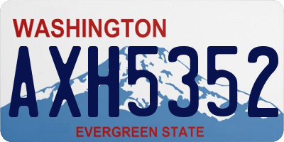 WA license plate AXH5352