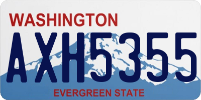 WA license plate AXH5355